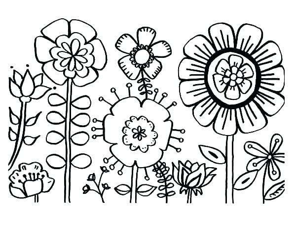 600x463 Coloring Pages Flower Garden Flower Garden Coloring Page Flower