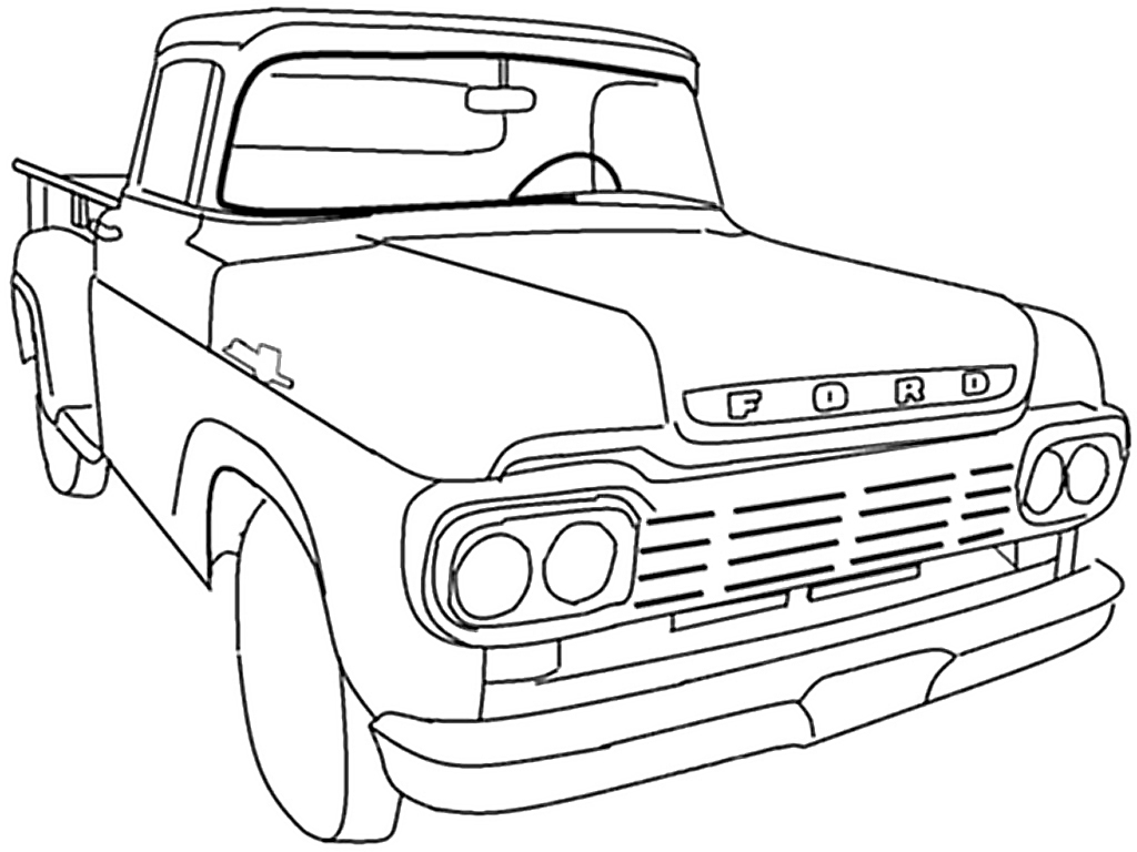 1024x768 Ford Pickup Truck Coloring Page To Print Free Coloring Sheets