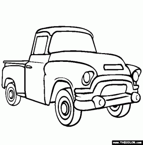 294x300 Coloring Pages Trucks Pickup Truck Printable Benjamin