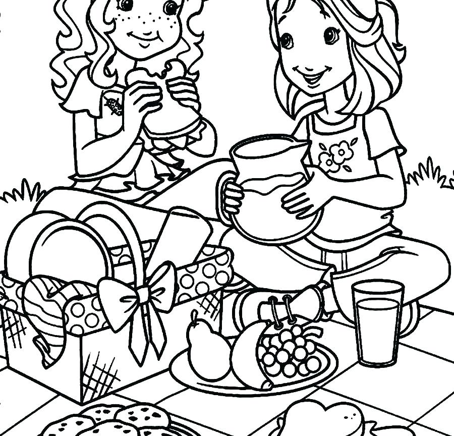 900x864 Picnic Basket Coloring Page Coloring For Kids Free Printable