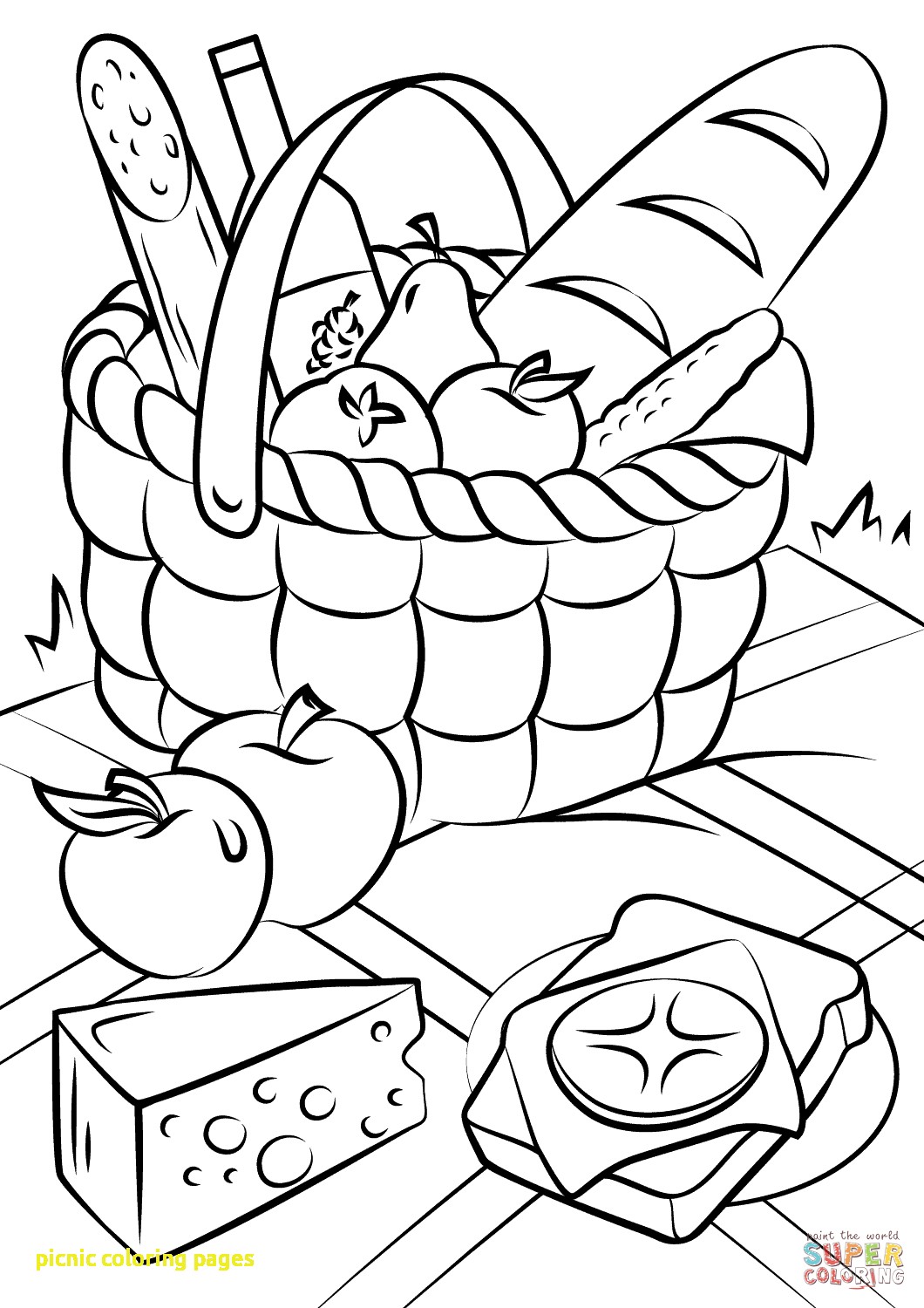 1060x1500 Picnic Coloring Page