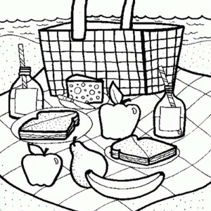 300x300 Picnic Coloring Pages