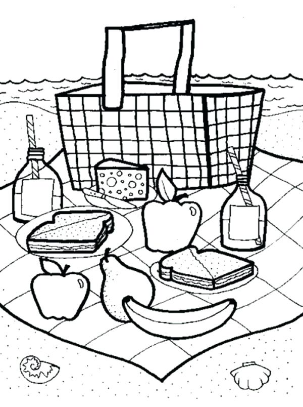 600x804 Picnic Coloring Pages Picnic Coloring Page Picnic Coloring Pages