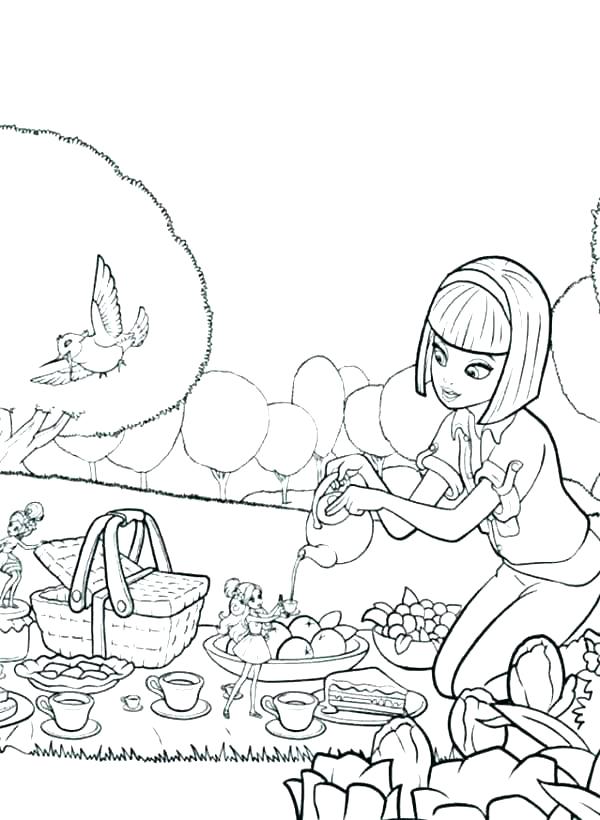 600x820 Picnic Coloring Pages Picnic Coloring Pages Picnic Coloring Page