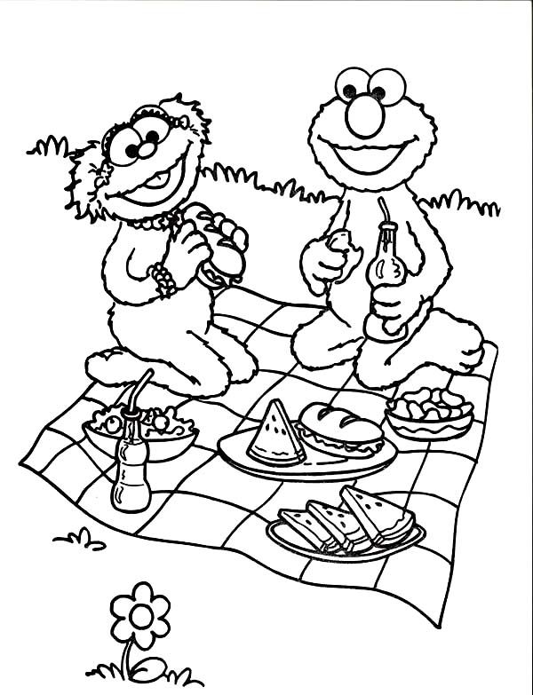 600x783 Relaxing And Eating In Picnic Coloring Page Happy National