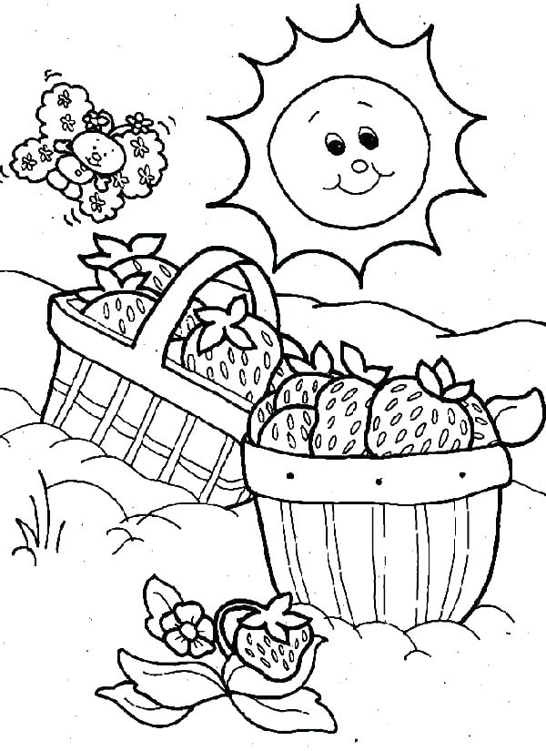 600x825 Strawberry Shortcake Printable Coloring Pages Picnic Basket