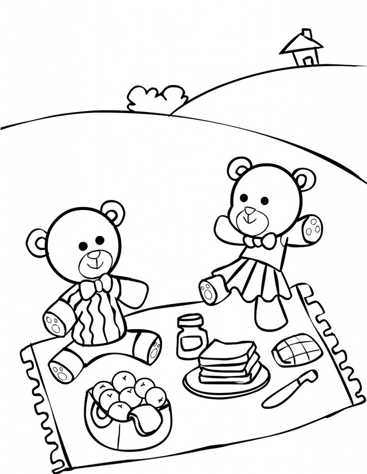 736x952 Teddy Bear Picnic Coloring Pages Picnic Play Date Ideas