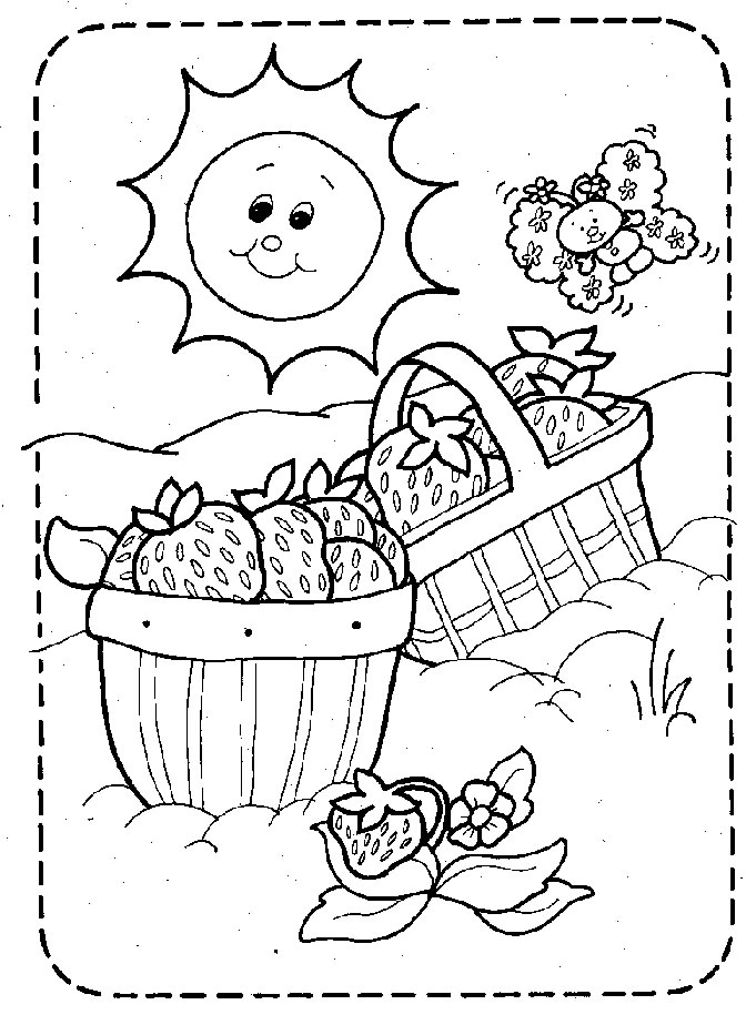 672x924 Coloring Page Strawberry Shortcake Picnic Basket