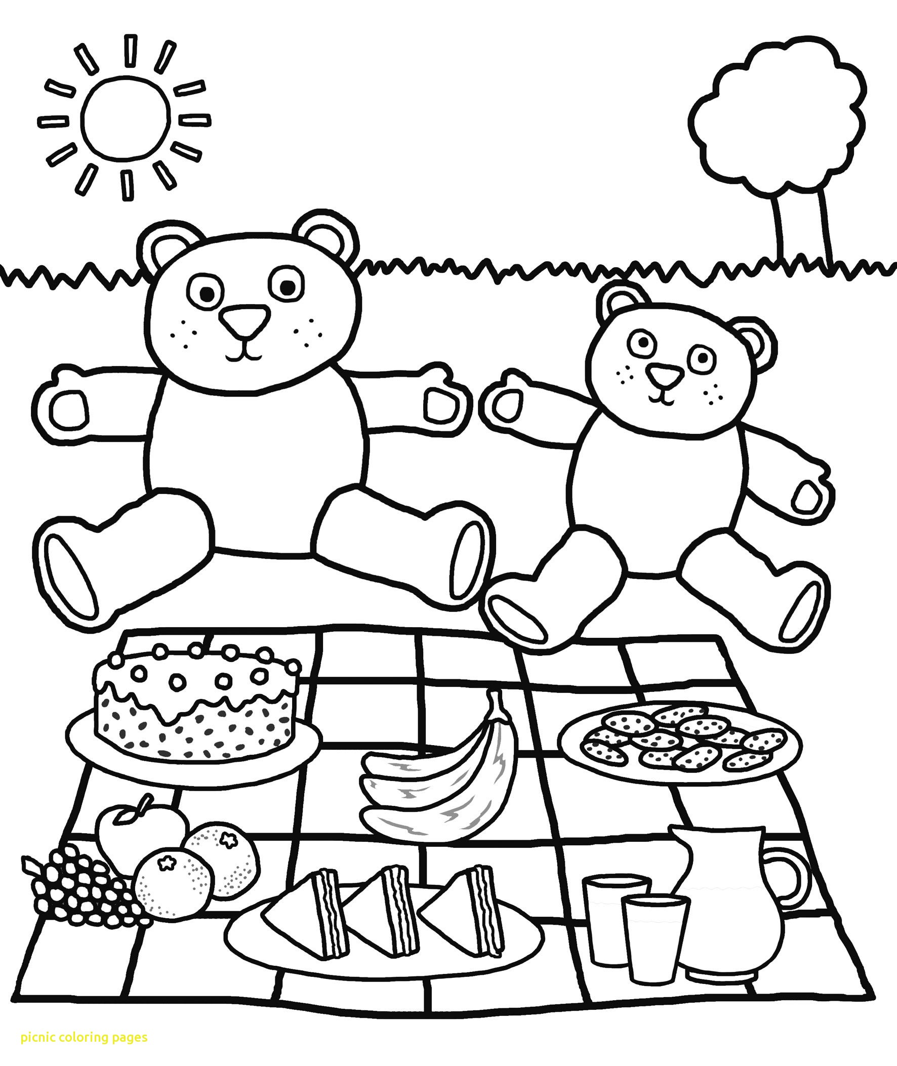1772x2106 Picnic Coloring Pages With Picnic Spring Coloring Page Free