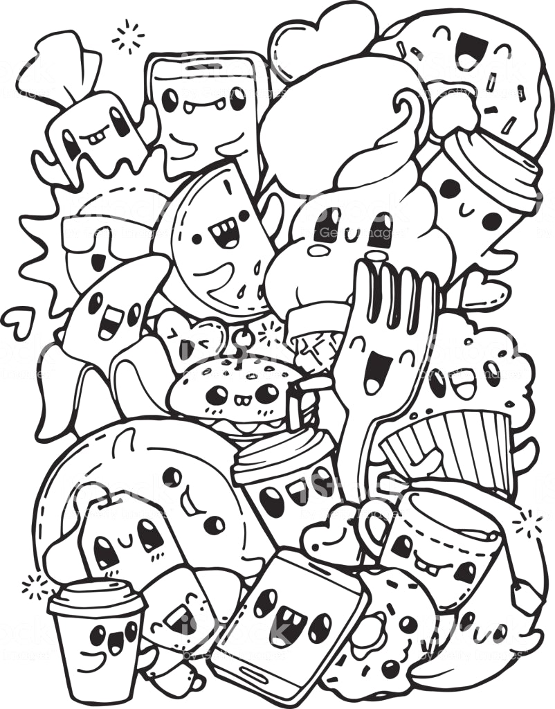 802x1024 Picnic Food Epic Food Coloring Pages