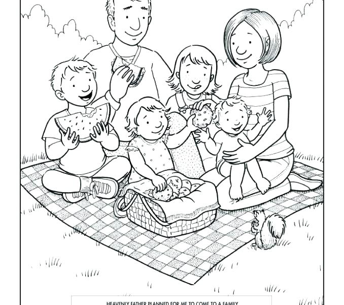 678x600 Picnic Coloring Page Family Coloring Pages Good Family Coloring
