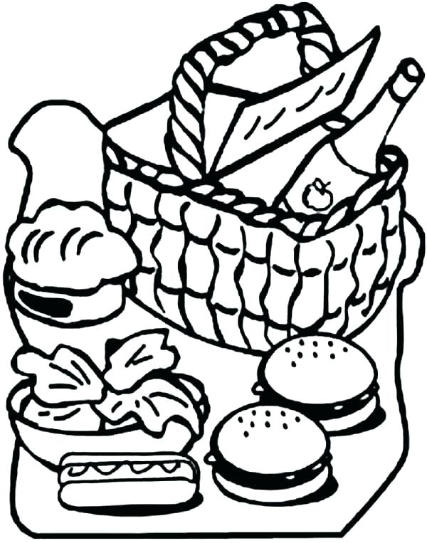 600x763 Picnic Coloring Page Picnic Coloring Pages Pack For A Picnic