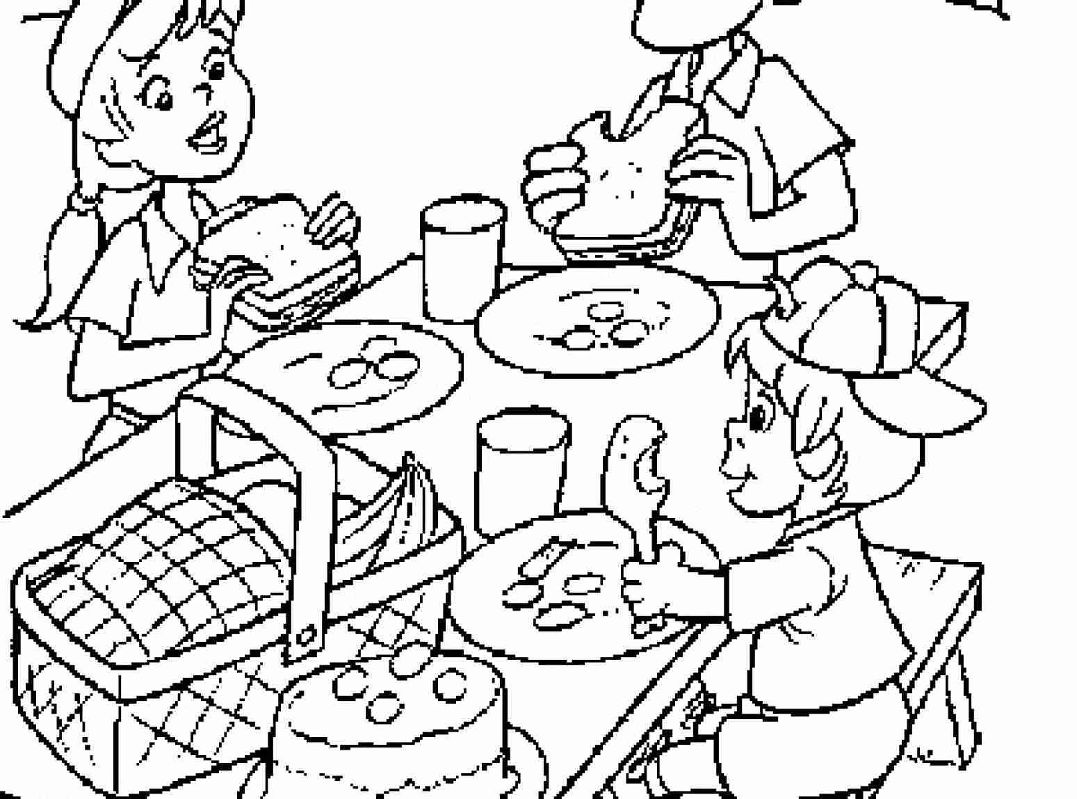 1549x1149 Picnic Coloring Pages To Download And Print For Free Beauteous