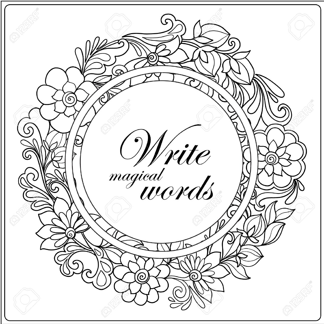 1300x1300 Picture Frame Coloring Page