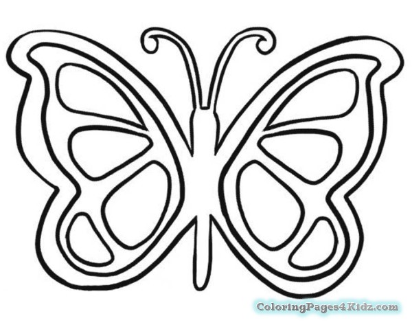 600x476 Butterfly Coloring Pages Simple Coloring Pages For Kids
