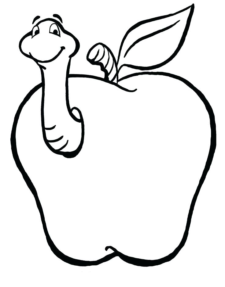736x941 Apple Coloring Page Apple Coloring Pages With Worm Apple Coloring