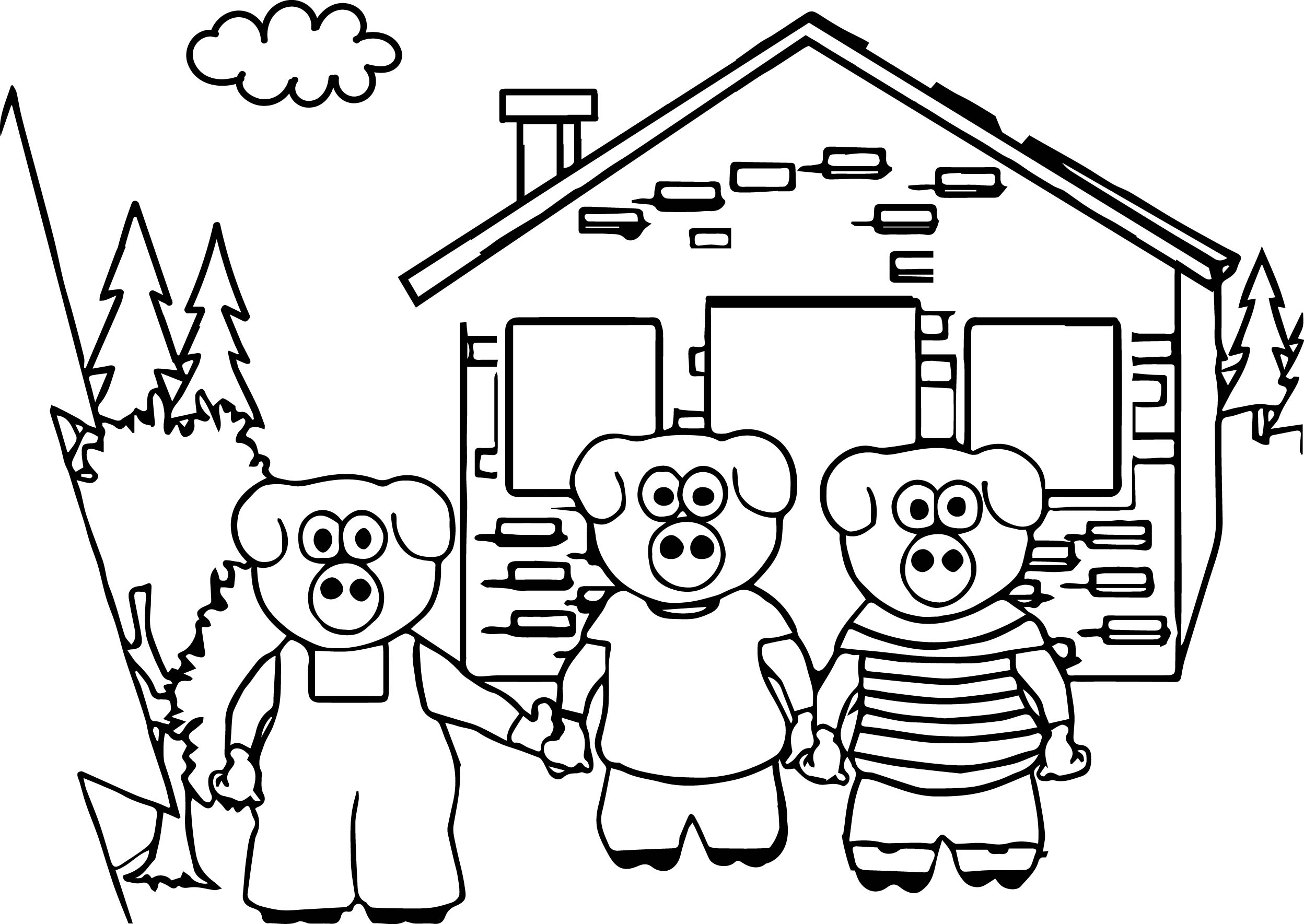 2496x1769 Coloring Pages Little Pigs Coloring Page