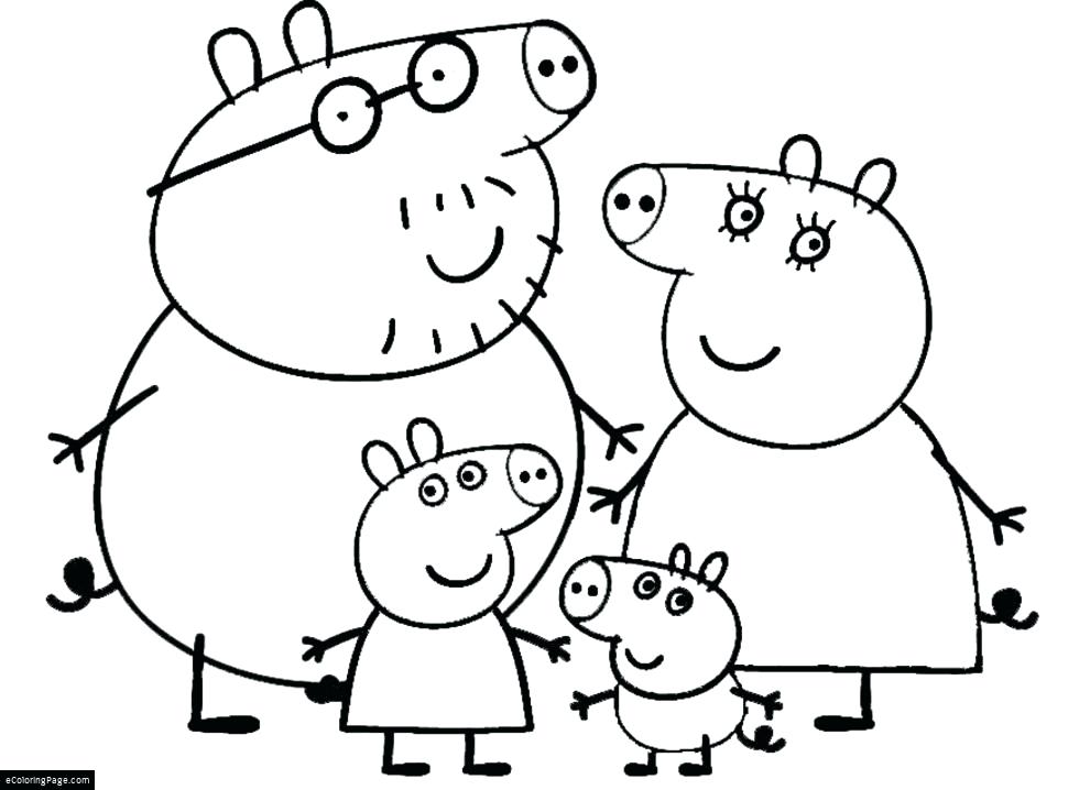 990x718 Family Coloring Page Pig Happy Family Coloring Page Family Free