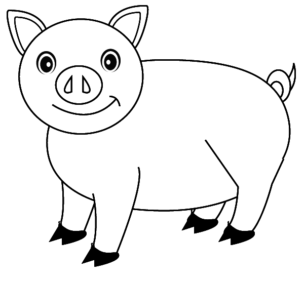 600x555 Fancy Pig Coloring Pages With Additional Coloring Pages To Pig