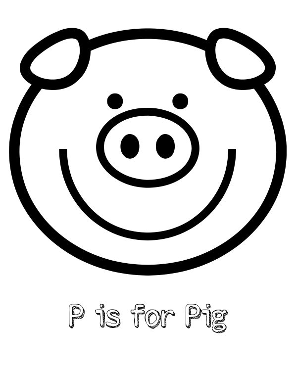 600x750 Free Printable P Is For Pig Coloring Page Kids