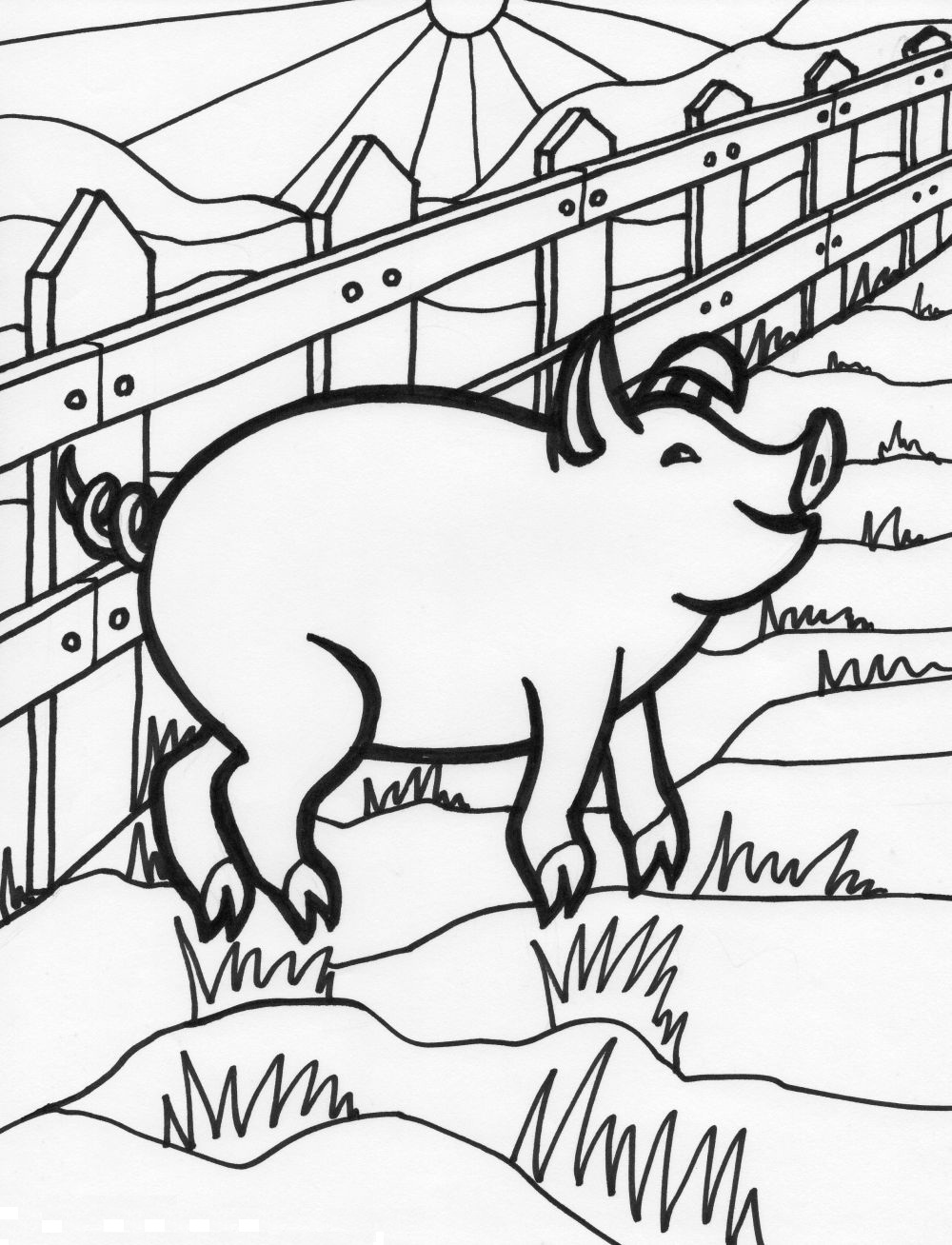1000x1308 Pig Coloring Pages