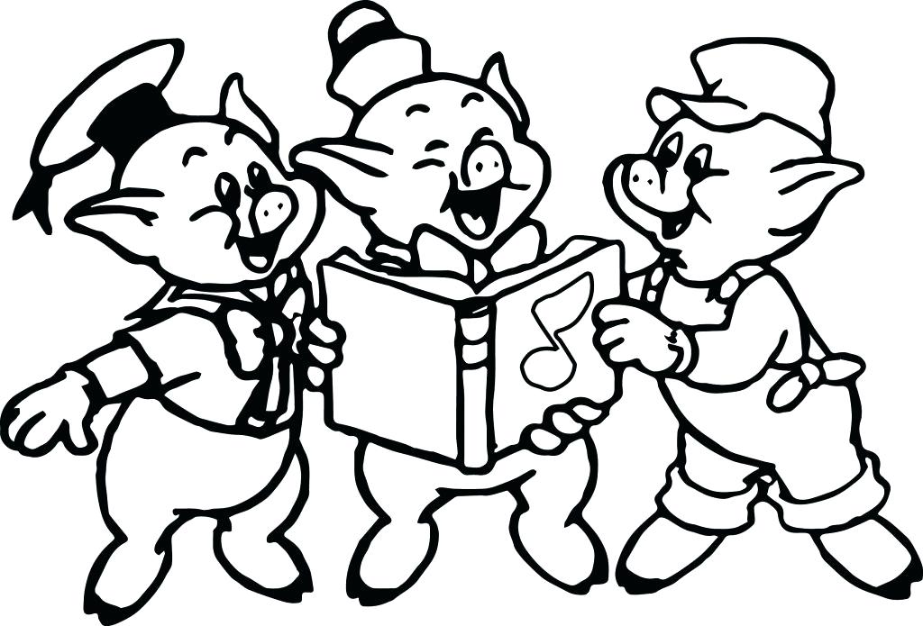 1024x695 Coloring Pages Three Little Pigs Coloring Pages Music Book Page