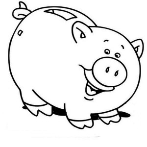 300x300 Save Money Piggy Bank Coloring Page Color Luna