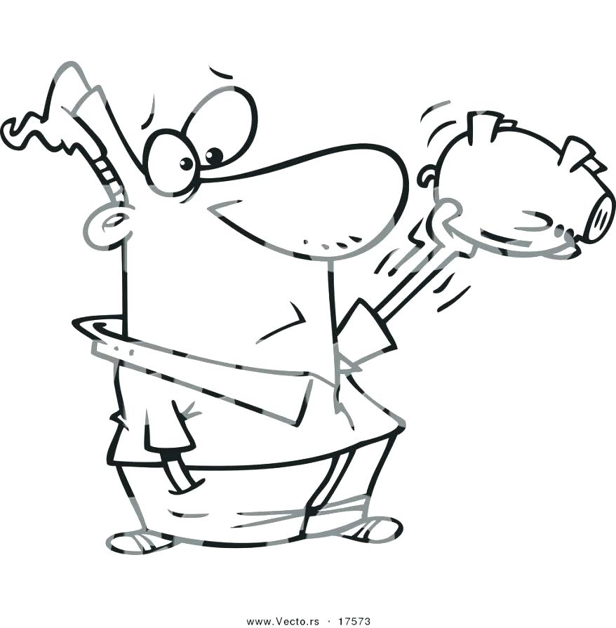 878x895 Coloring Piggy Bank Coloring Page Money Pages Saving Colouring