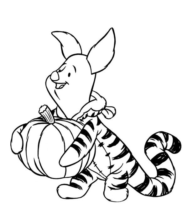 600x701 Piglet Coloring Pages Pooh And Piglet Pumpkin Costume Disney