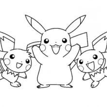 220x220 Pikachu And Friends Coloring Page Pokemon Ideas Dibujo