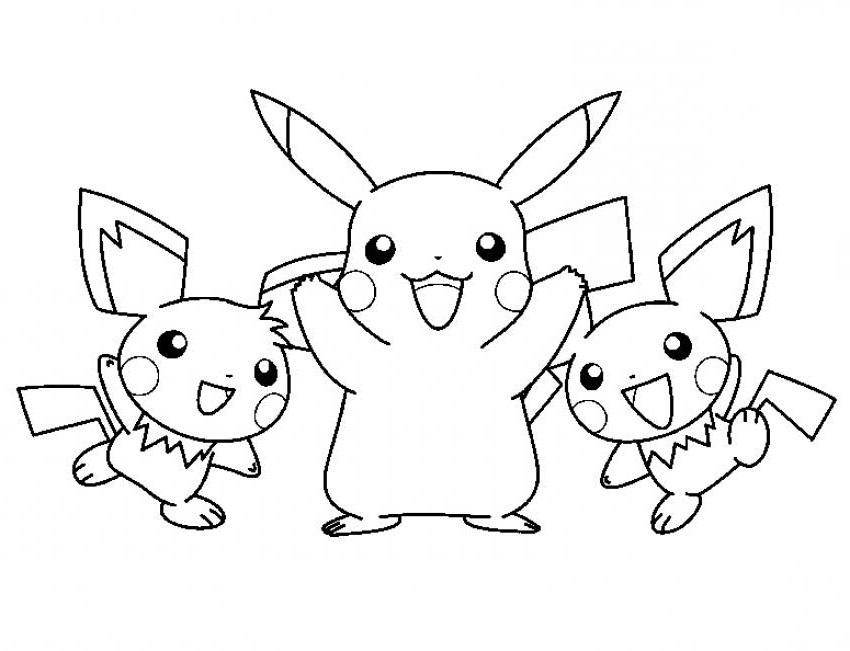 850x651 Pikachu Free Coloring Pages