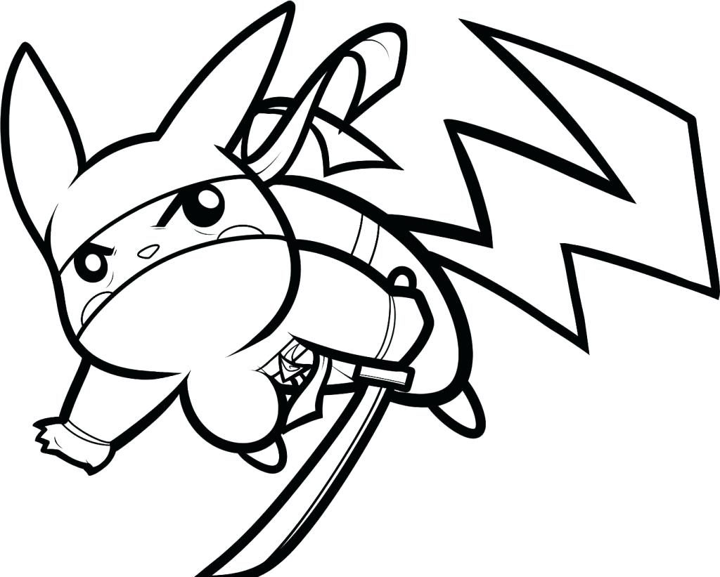 1024x821 Coloring Pages Pikachu Coloring Page Ninja Picture