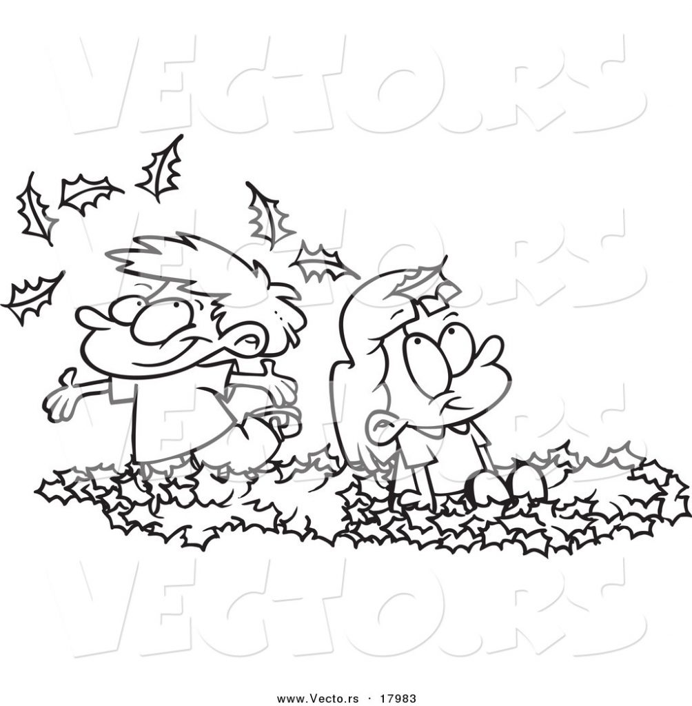 1004x1024 Pile Of Leaves Coloring Pages Vector Cartoon Woman Walking