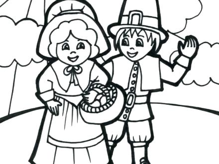 440x330 Thanksgiving Pilgrim Coloring Sheets Pilgrim Coloring Pages