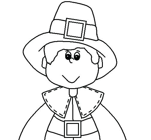 505x470 Pilgrim Coloring Page