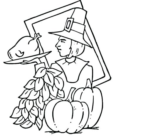 480x467 Pilgrim Girl Coloring Page First Thanksgiving Coloring Pages