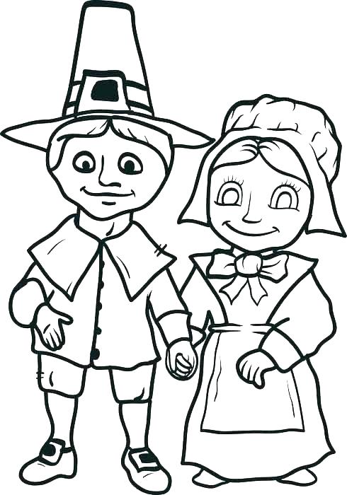 490x700 Pilgrim Boy Coloring Pages Printable