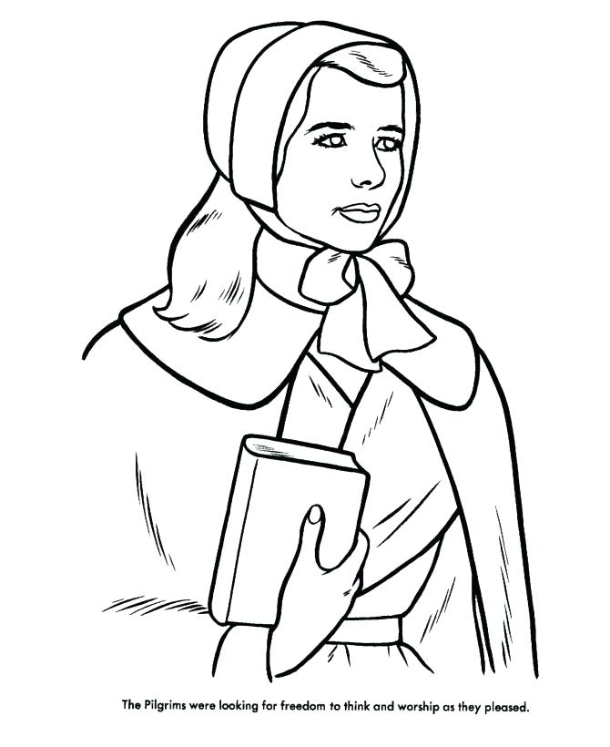 670x820 Little Girl Pilgrim Coloring Page Printable Coloring Pilgrims