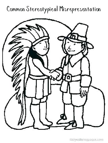 376x498 Pilgrim Hat Coloring Page