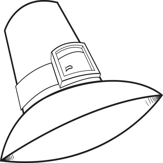 550x550 Free Printable Pilgrim Hat Thanksgiving Coloring Page For Kids