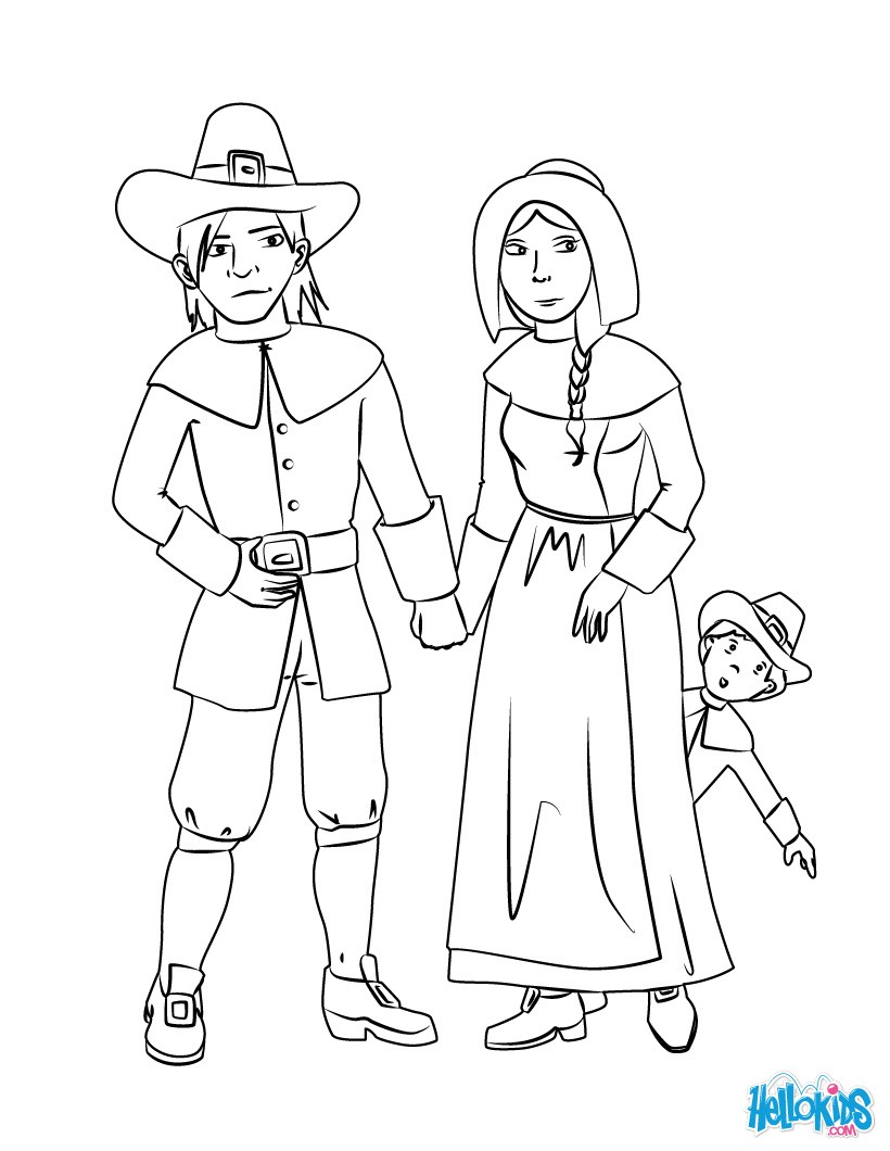 820x1060 Pilgrim Family Coloring Pages