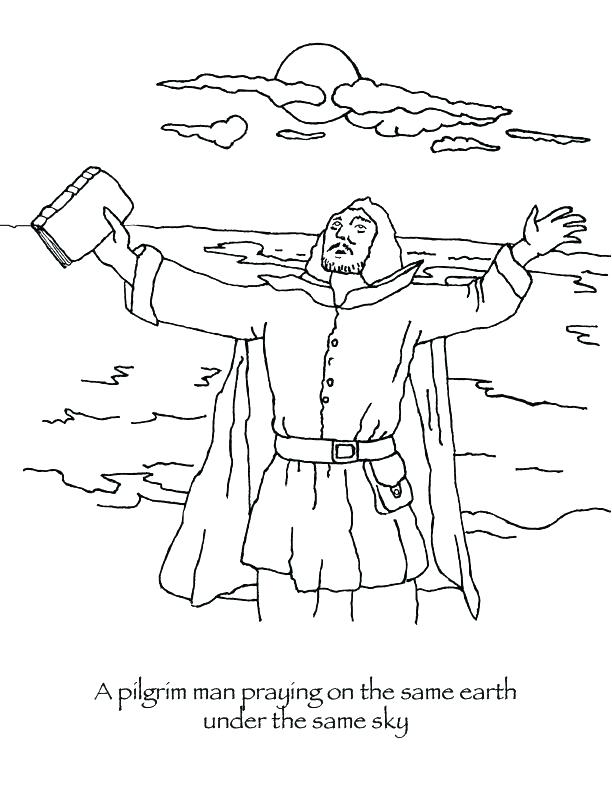 612x792 Pilgrims Coloring Page Pilgrims Coloring Page Praying Pilgrim Man
