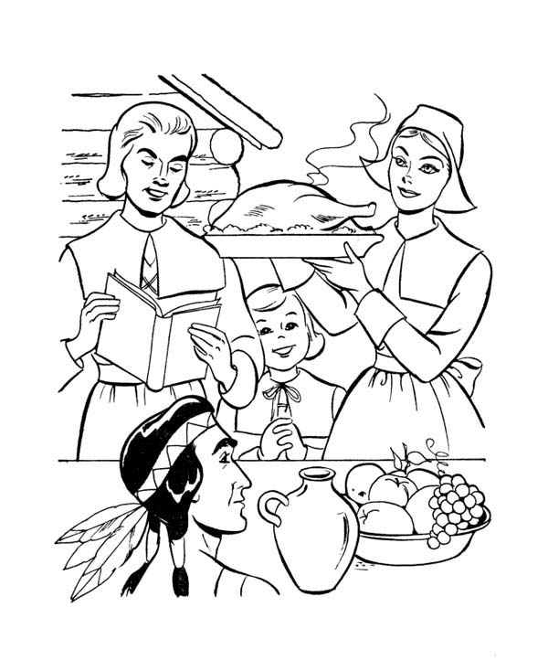 600x734 Printable Pilgrims Coloring Pages Coloring Me