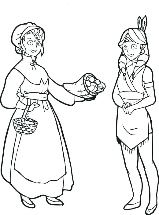 520x700 Thanksgiving Pilgrim Coloring Pages With Free Printable Pilgrim