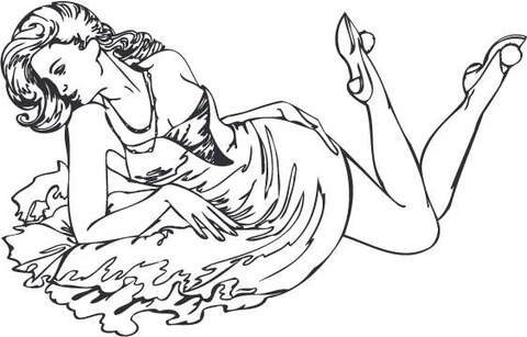 480x307 Country Girl Coloring Pages Pin Up Girl In A Dress Coloring Page