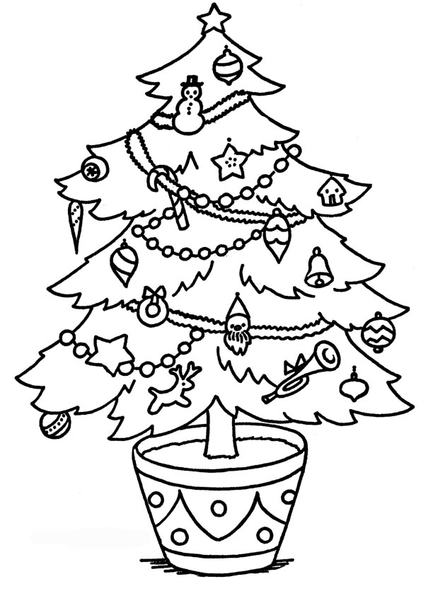 595x842 Kids Under Pine Trees Coloring Pages