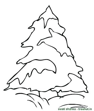 359x424 Trees Coloring Pages Pine Tree With Snow Coloring Page Autumn