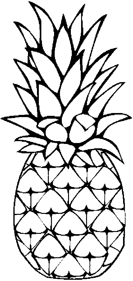 428x900 Pineapple Coloring Page
