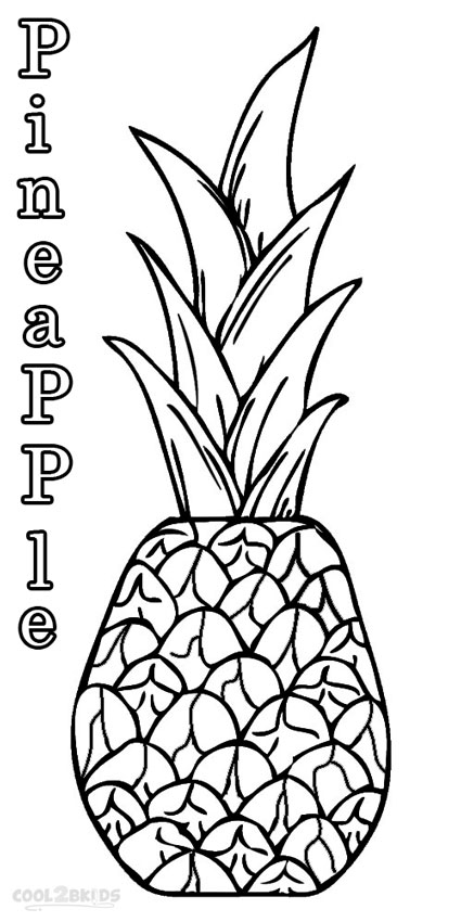 425x850 Printable Pineapple Coloring Pages For Kids