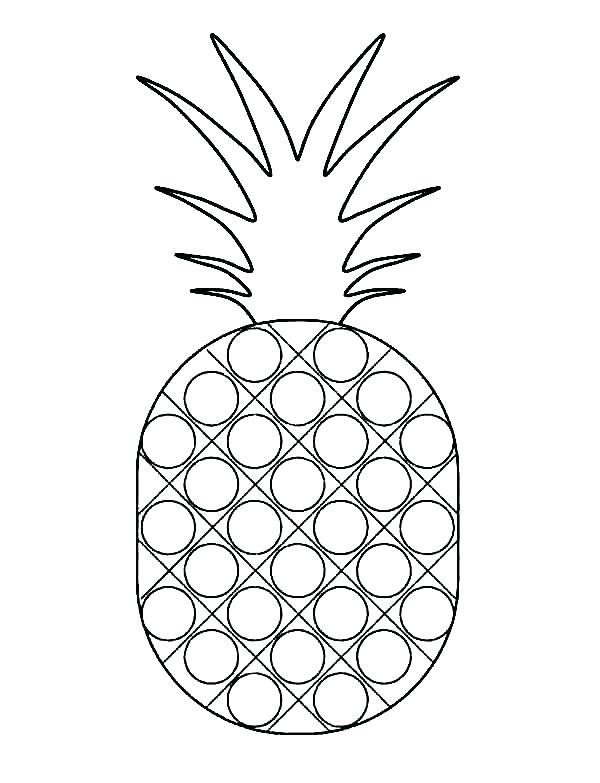 600x783 Pineapple Coloring Page